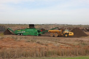 Landfill mulch and soil production
